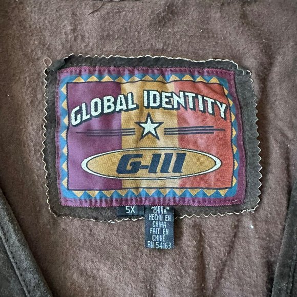 Mens G-III Global Identity Leather & Plaid Vest With Button Closure Size 5X - Picture 2 of 6